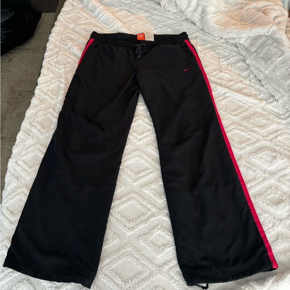 Nike Black Track Pants with Pink Accents